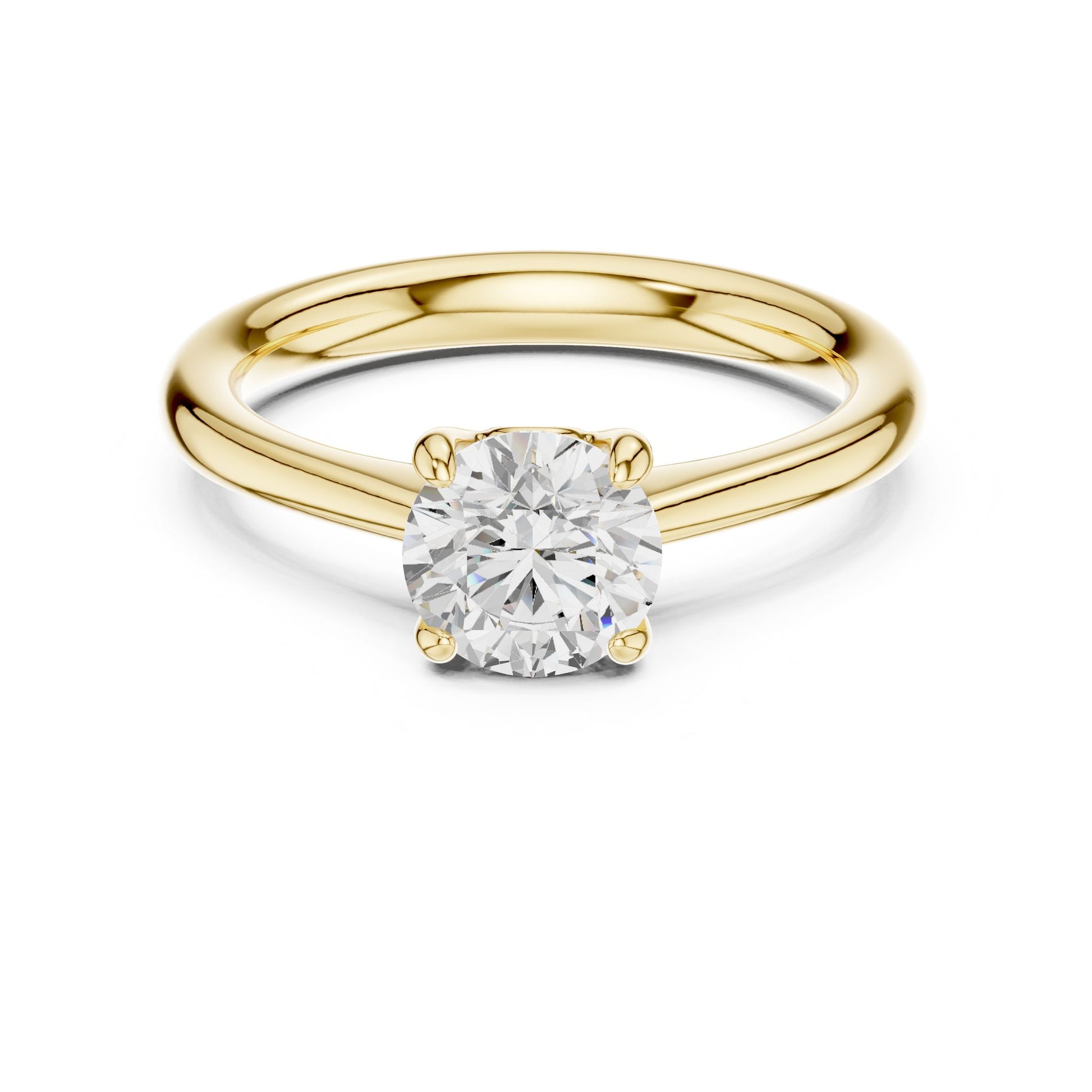 Round Lab Grown Diamond Solitaire Engagement Ring