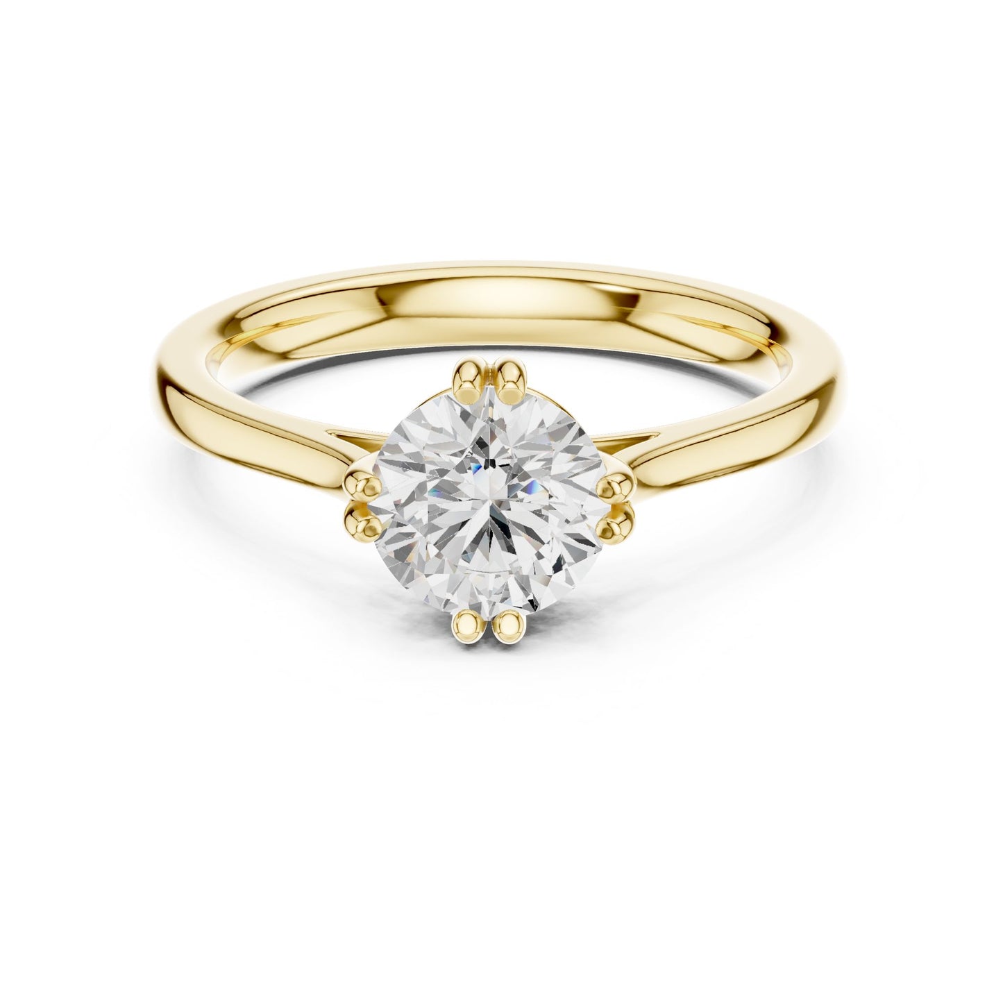 Round Lab Grown Diamond Solitaire Engagement Ring