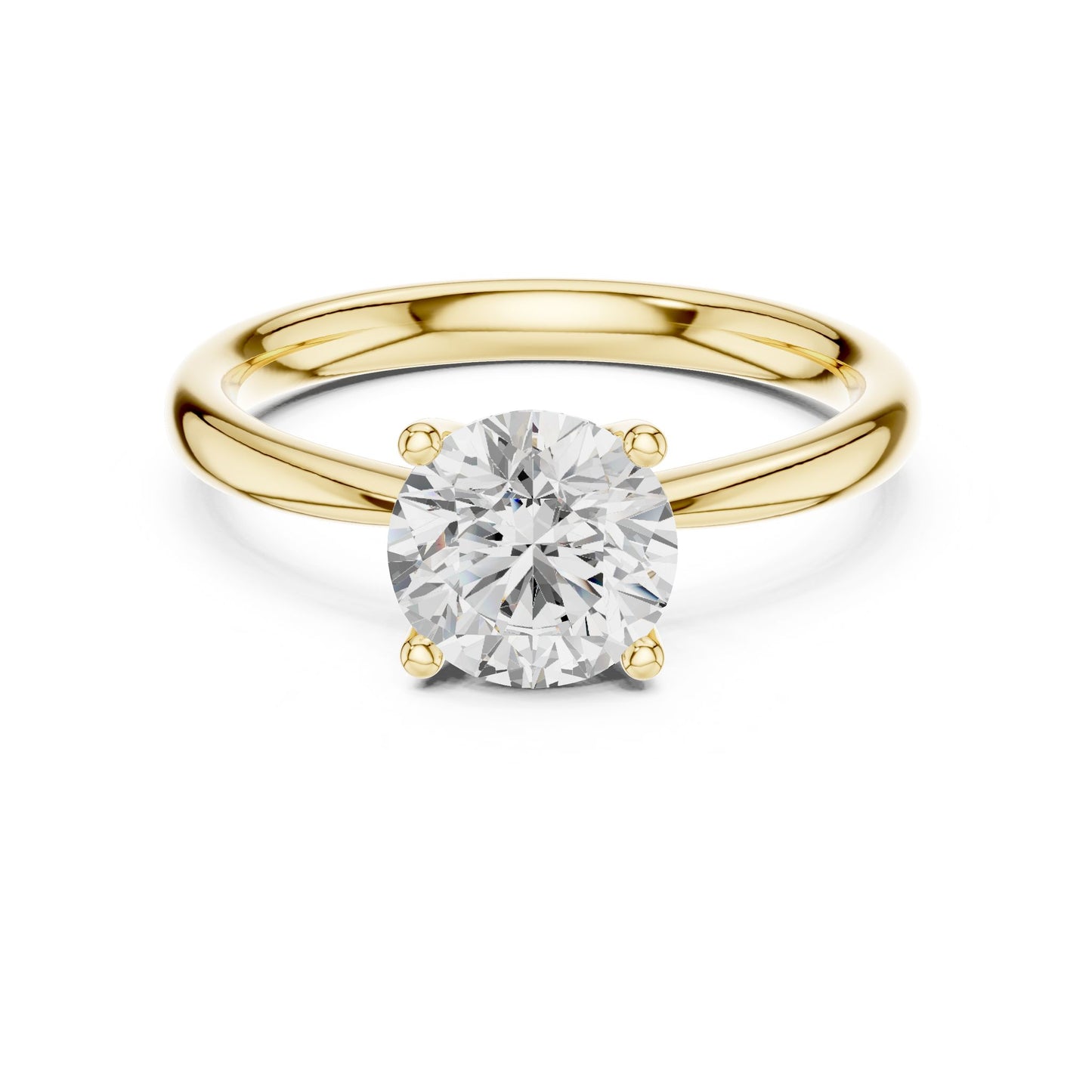 Round Lab Grown Diamond Solitaire Engagement Ring