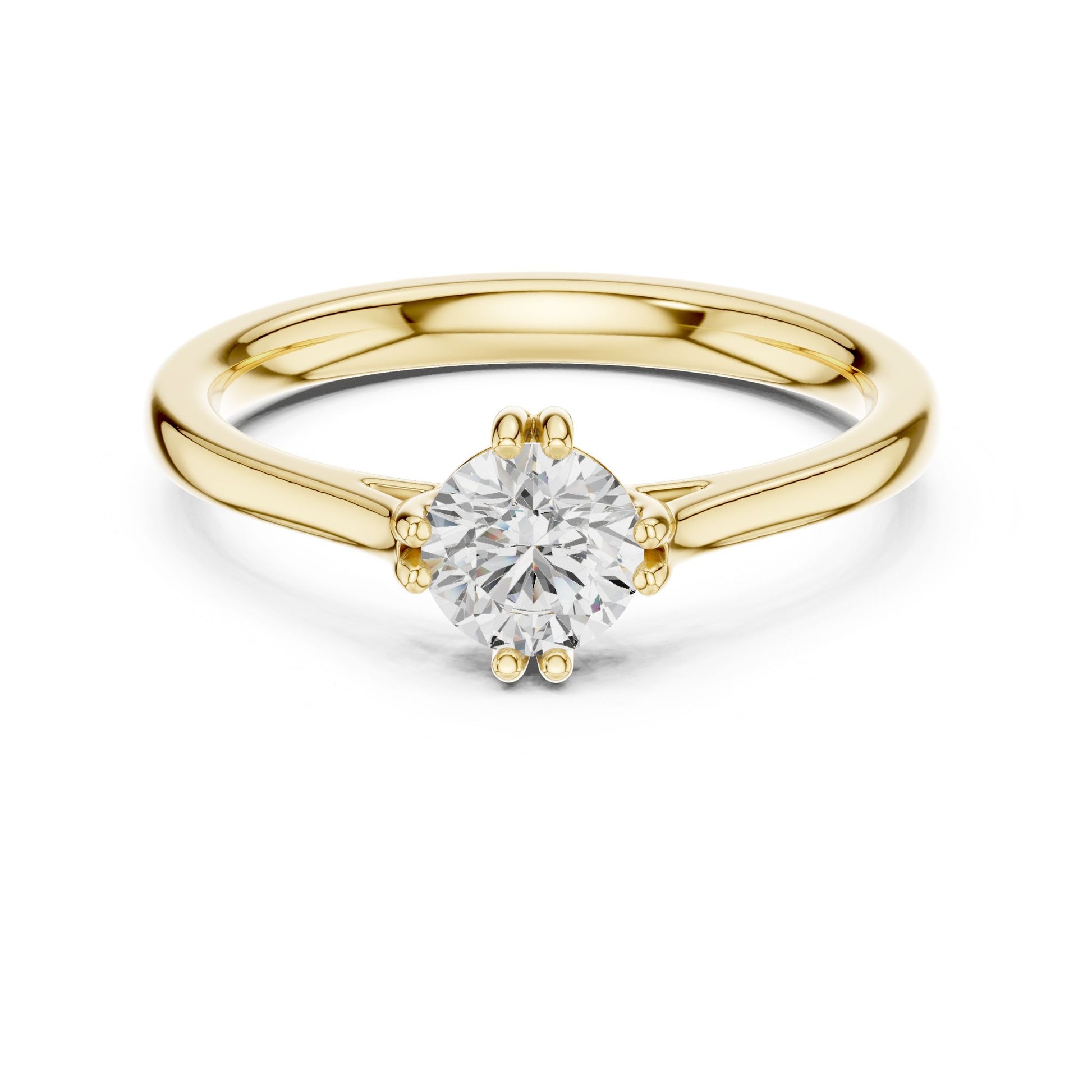 Round Lab Grown Diamond Solitaire Engagement Ring