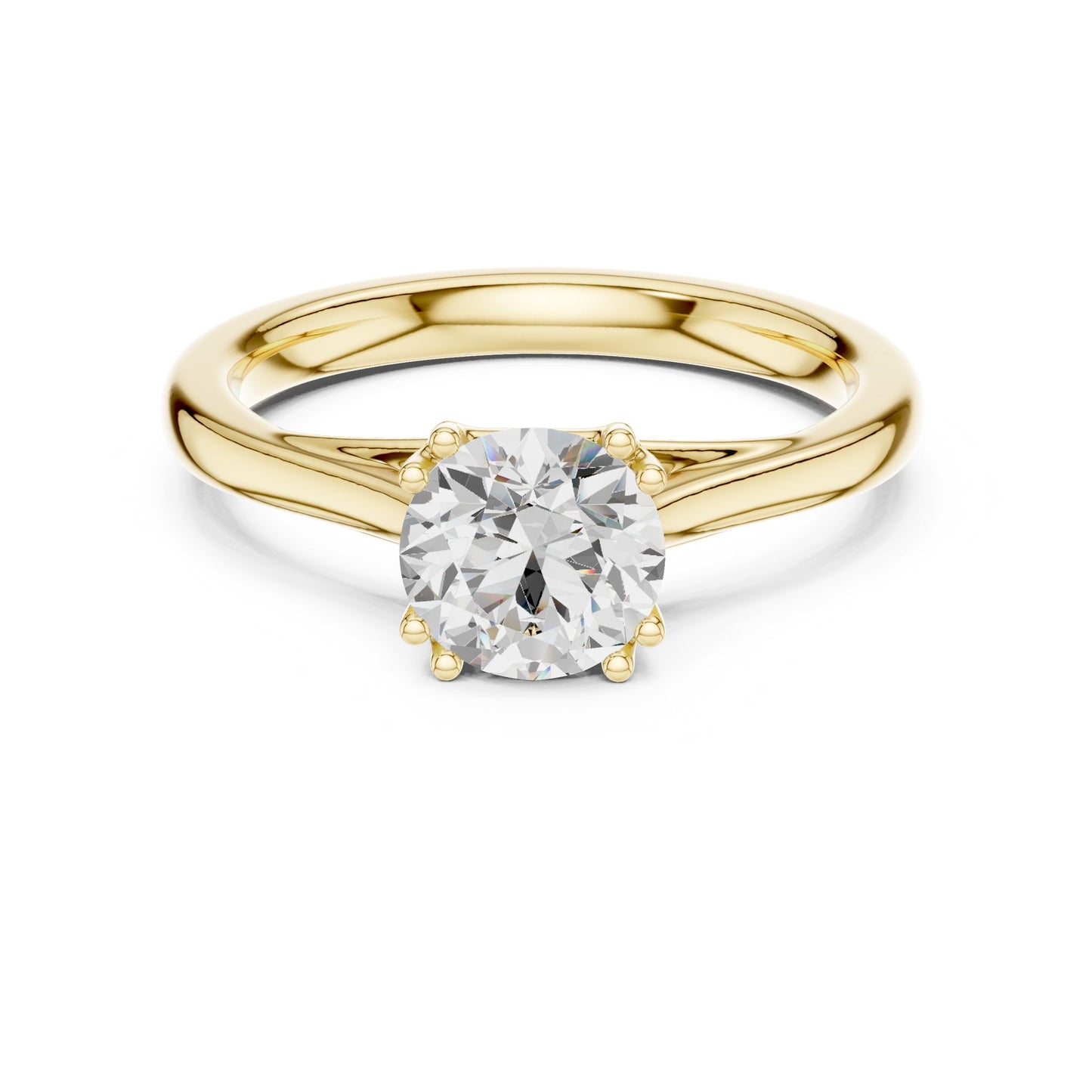 Round Lab Grown Diamond Solitaire Engagement Ring