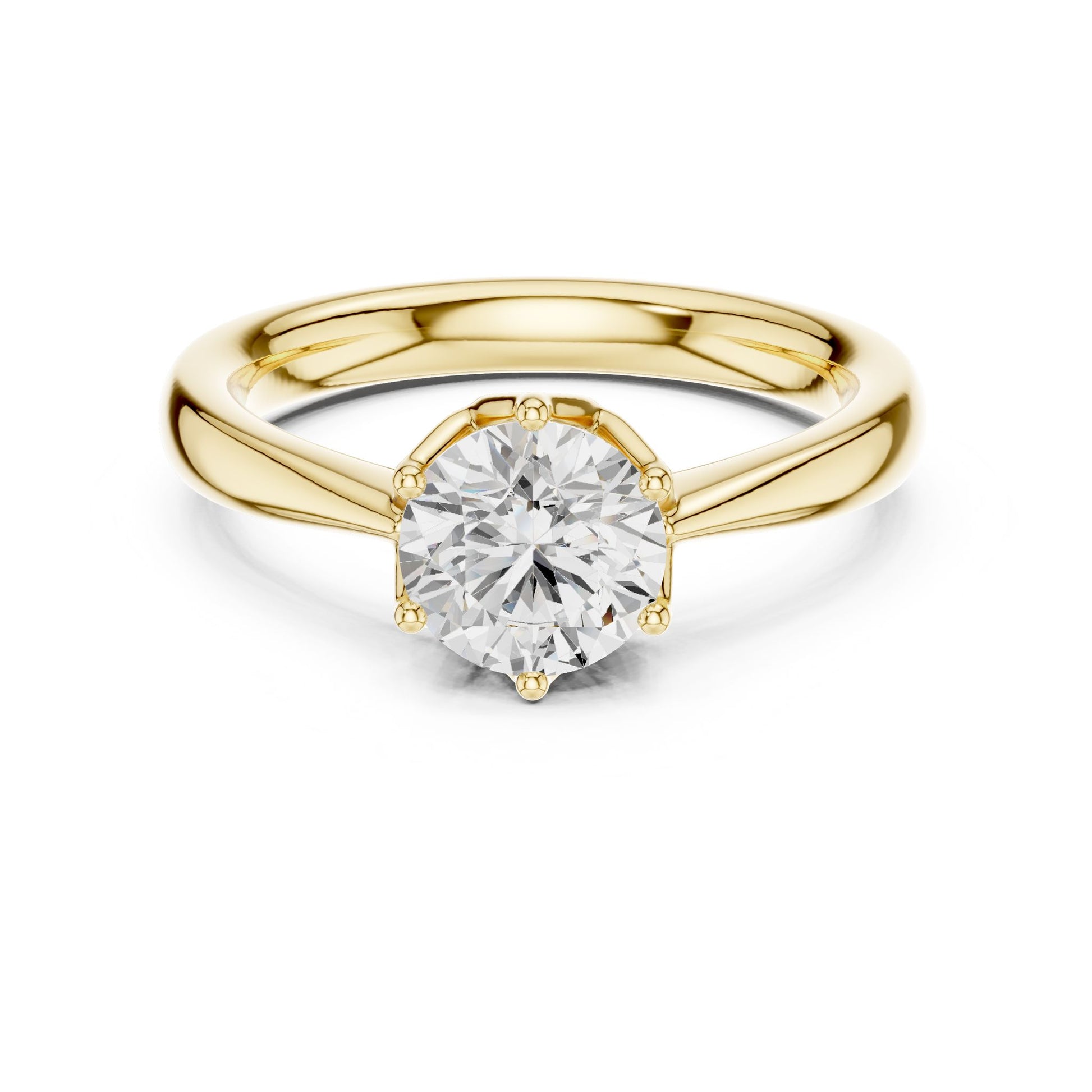 Round Lab Grown Diamond Solitaire Engagement Ring