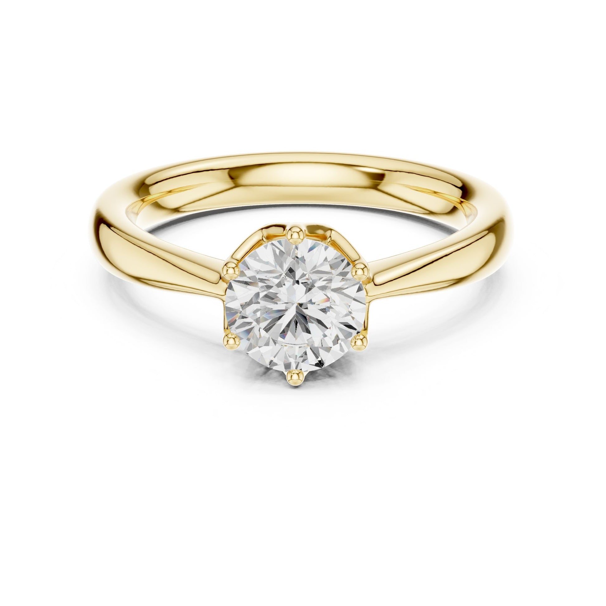 Round Lab Grown Diamond Solitaire Engagement Ring