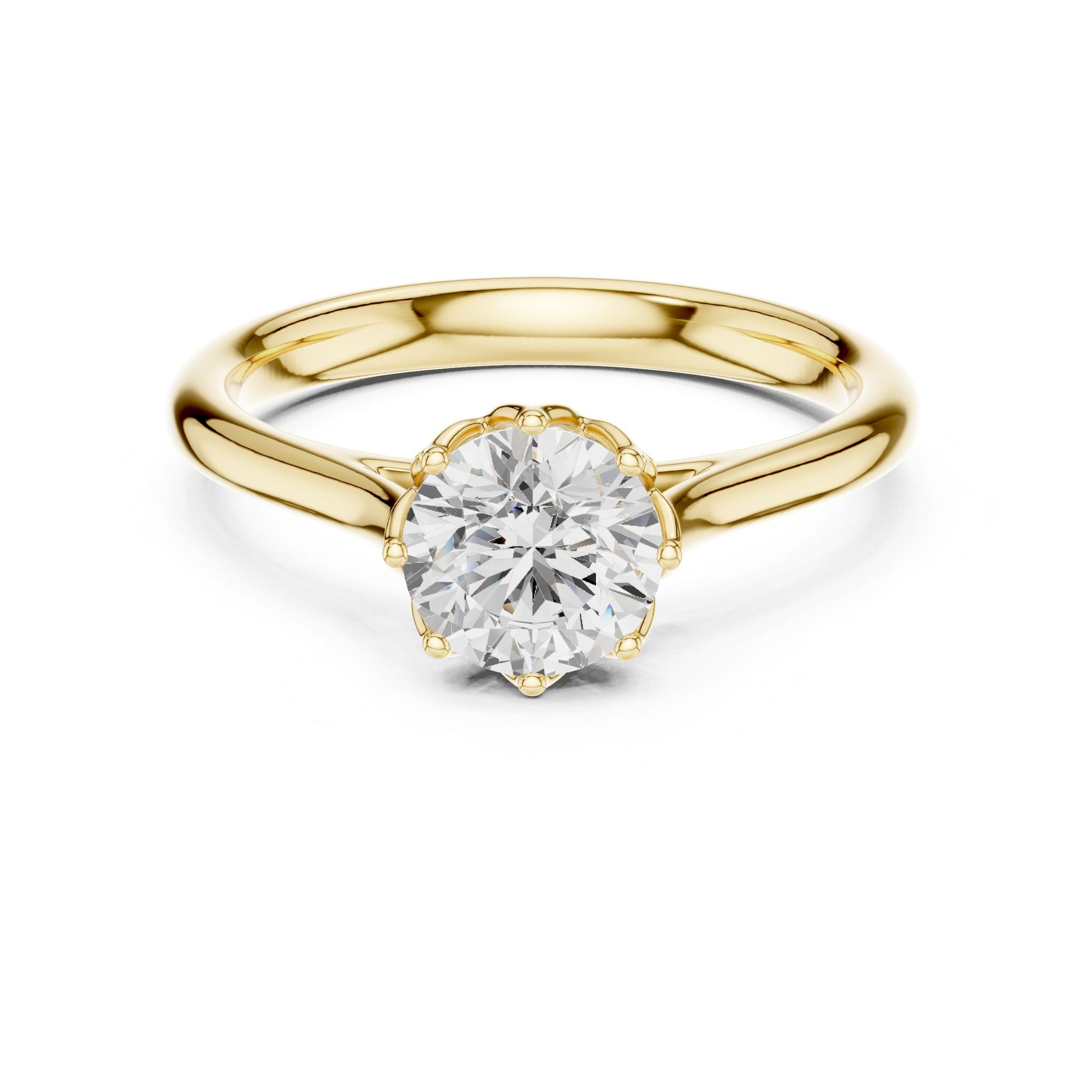 Round Lab Grown Diamond Solitaire Engagement Ring