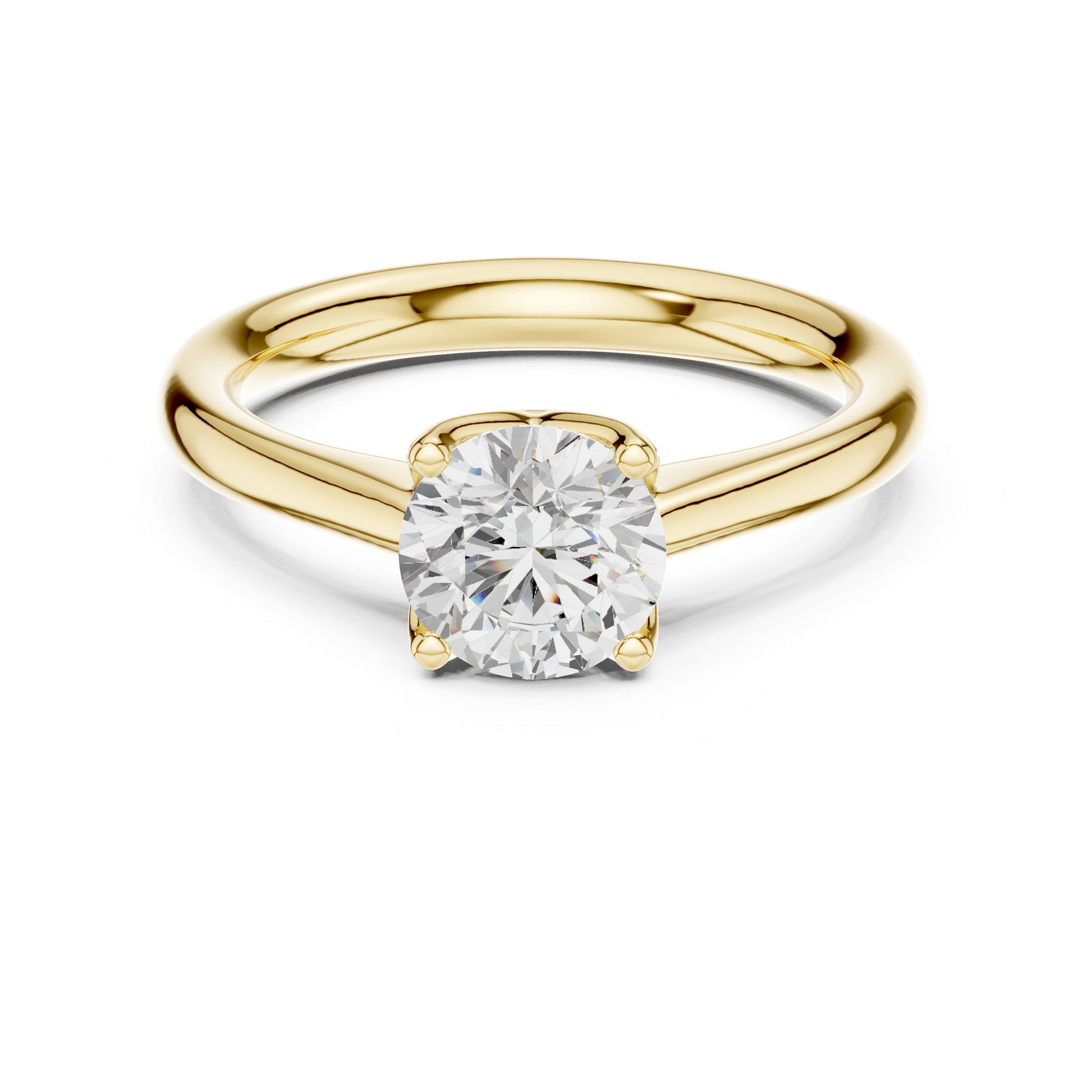 Round Lab Grown Diamond Solitaire Engagement Ring