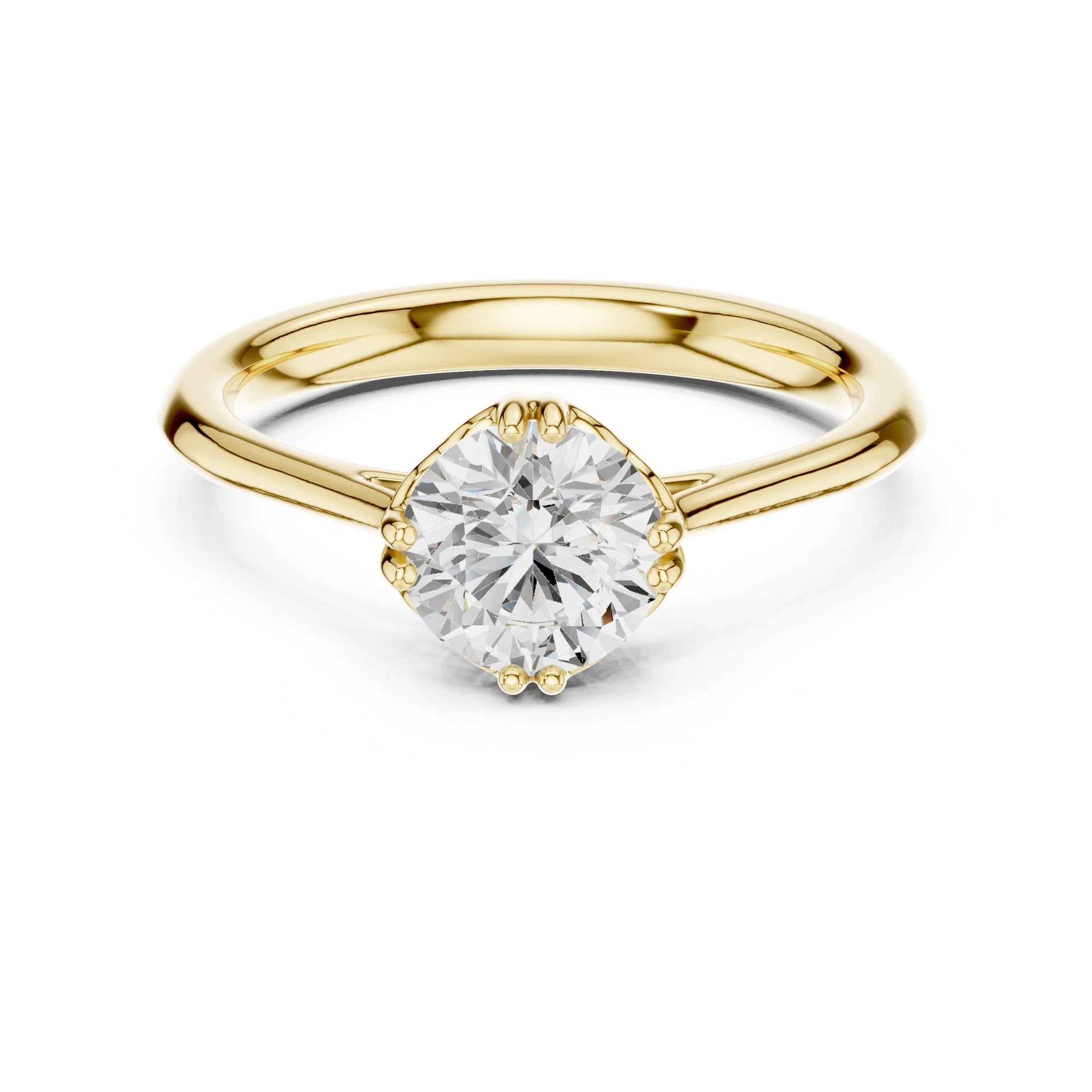 Round Lab Grown Diamond Solitaire Engagement Ring