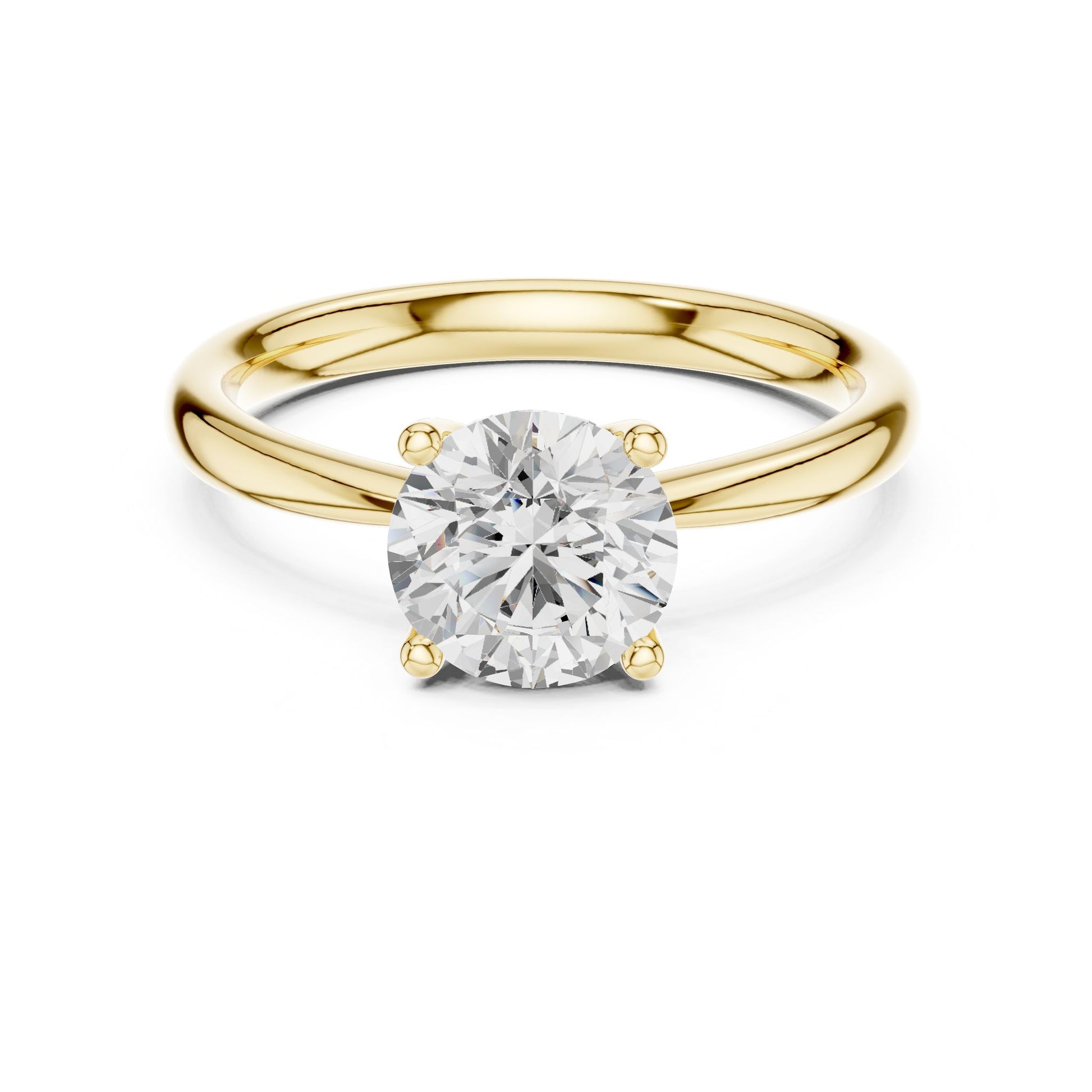 Round Lab Grown Diamond Solitaire Engagement Ring