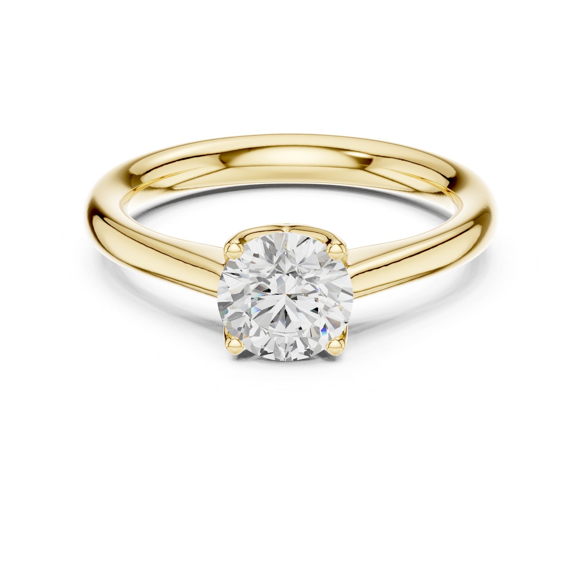 Round Lab Grown Diamond Solitaire Engagement Ring