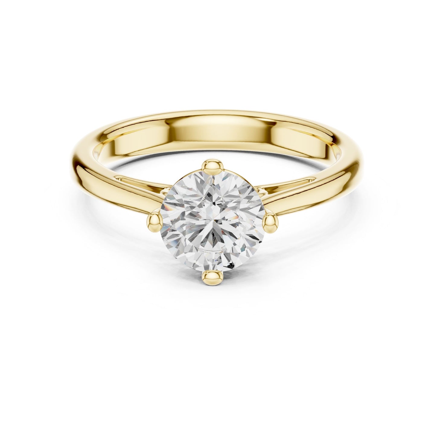 Round Lab Grown Diamond Solitaire Engagement Ring
