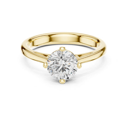 Round Lab Grown Diamond Solitaire Engagement Ring