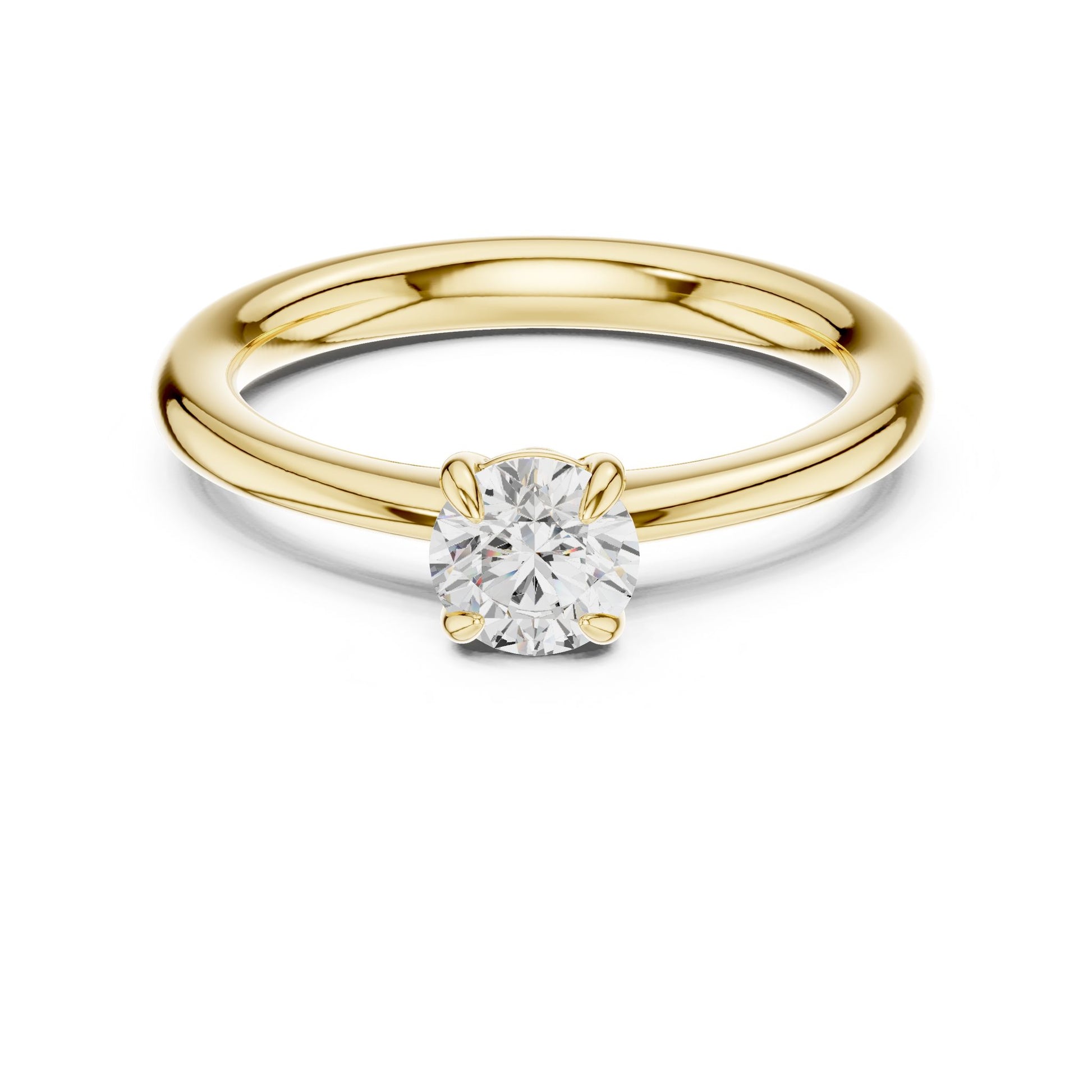 Round Lab Grown Diamond Solitaire Engagement Ring