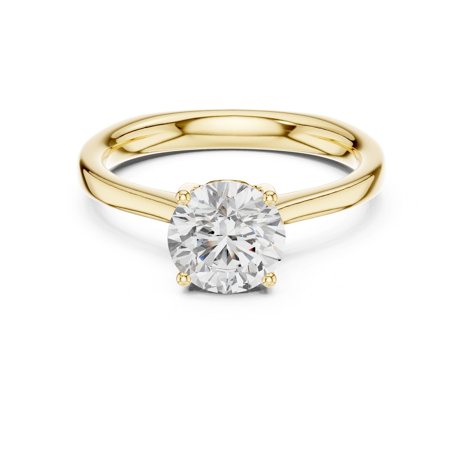 Round Lab Grown Diamond Solitaire Engagement Ring