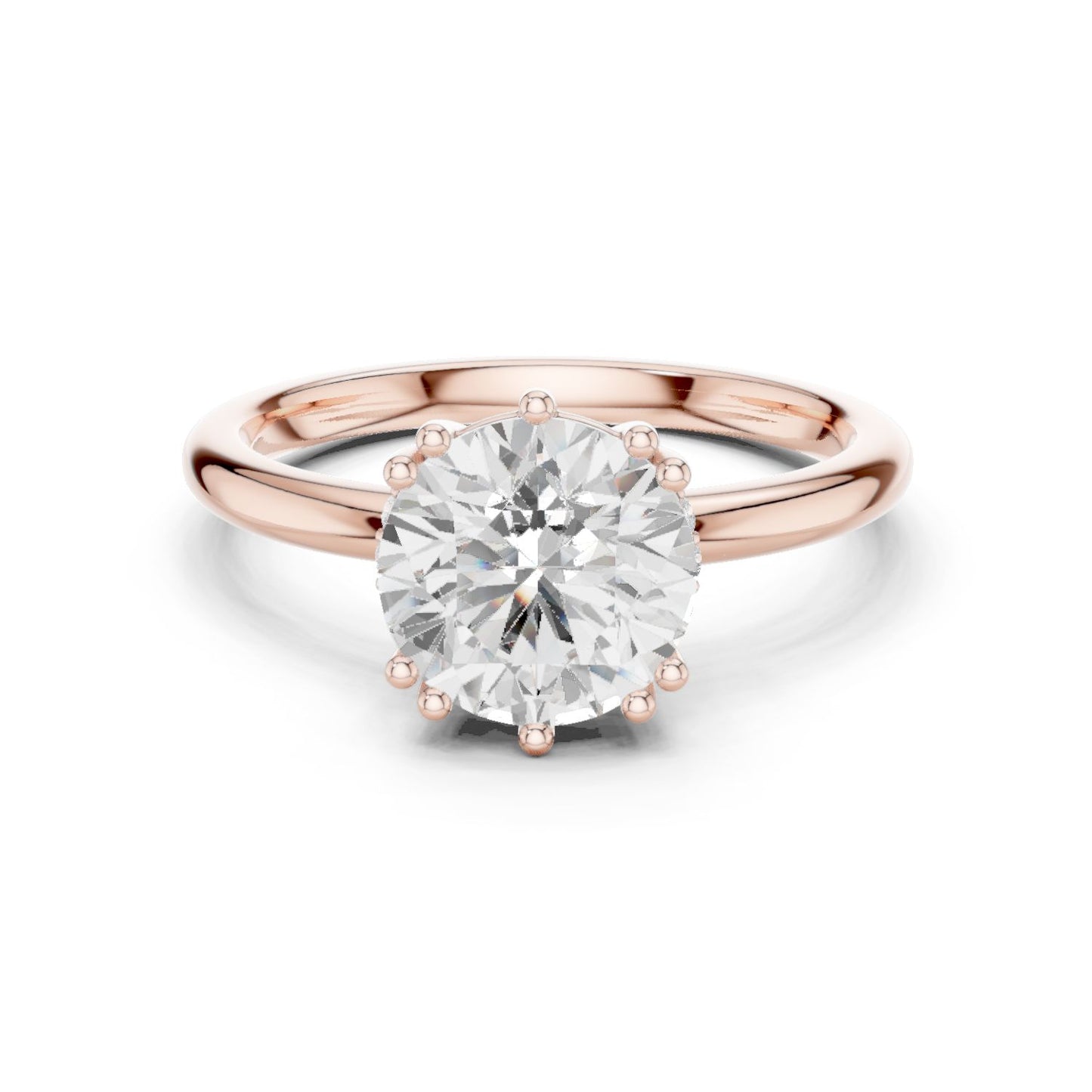 Round Lab Grown Diamond Solitaire Engagement Ring