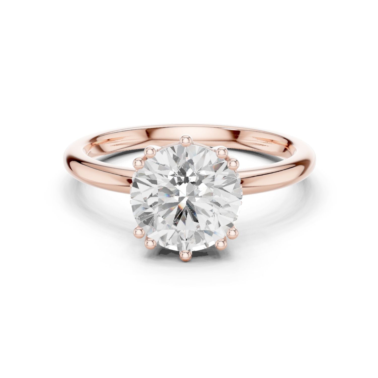 Round Lab Grown Diamond Solitaire Engagement Ring