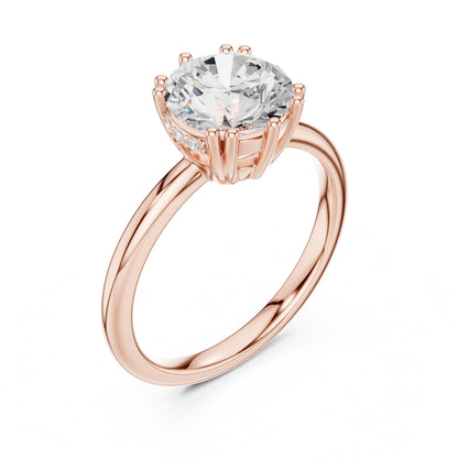 Round Lab Grown Diamond Solitaire Engagement Ring