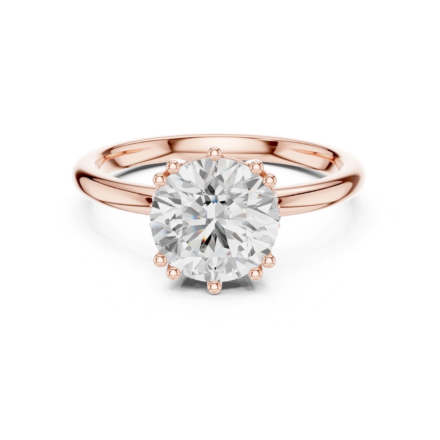 Round Lab Grown Diamond Solitaire Engagement Ring
