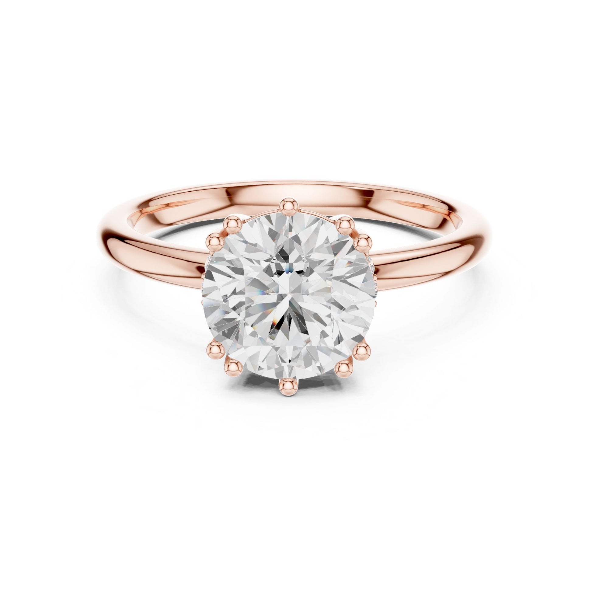 Round Lab Grown Diamond Solitaire Engagement Ring
