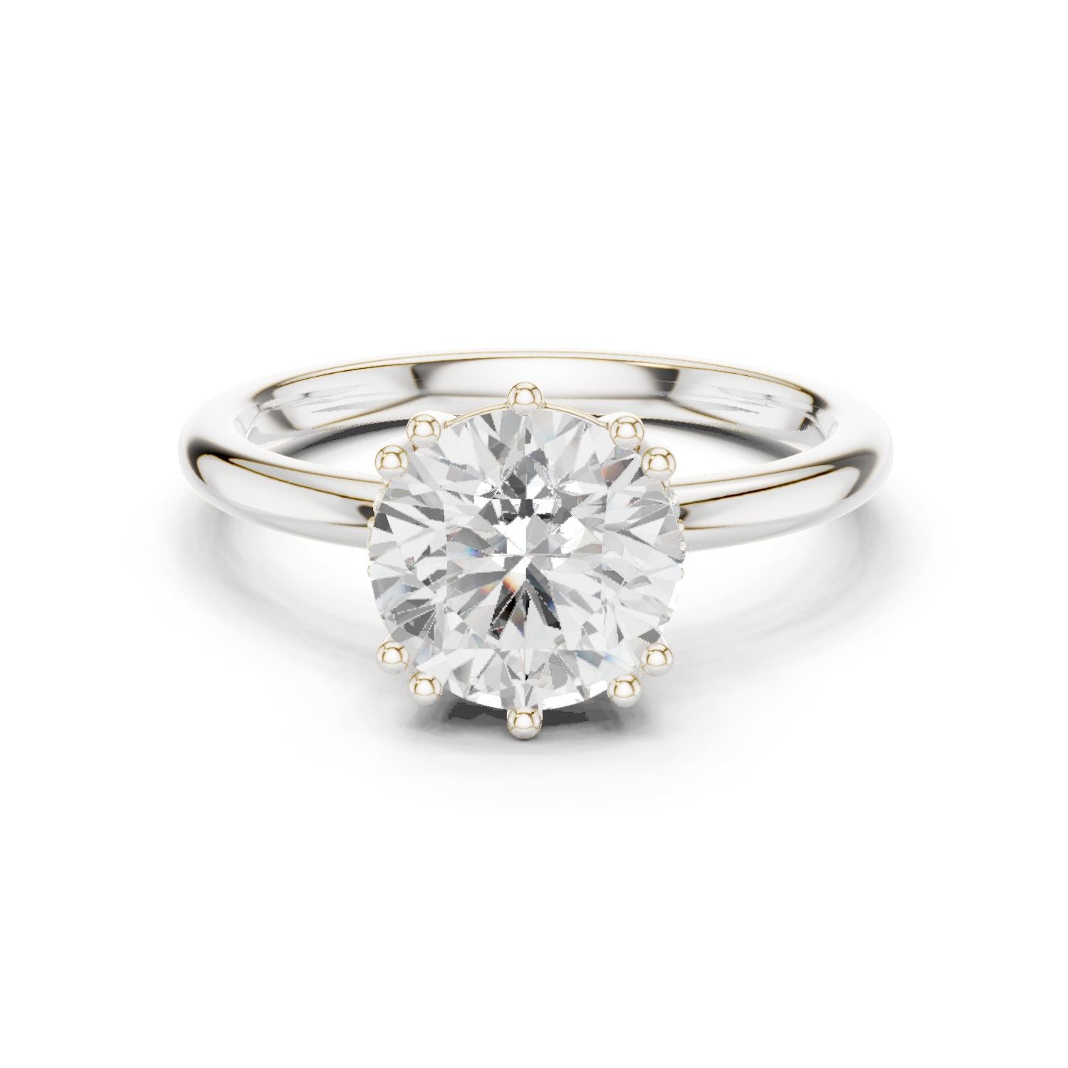 Round Lab Grown Diamond Solitaire Engagement Ring