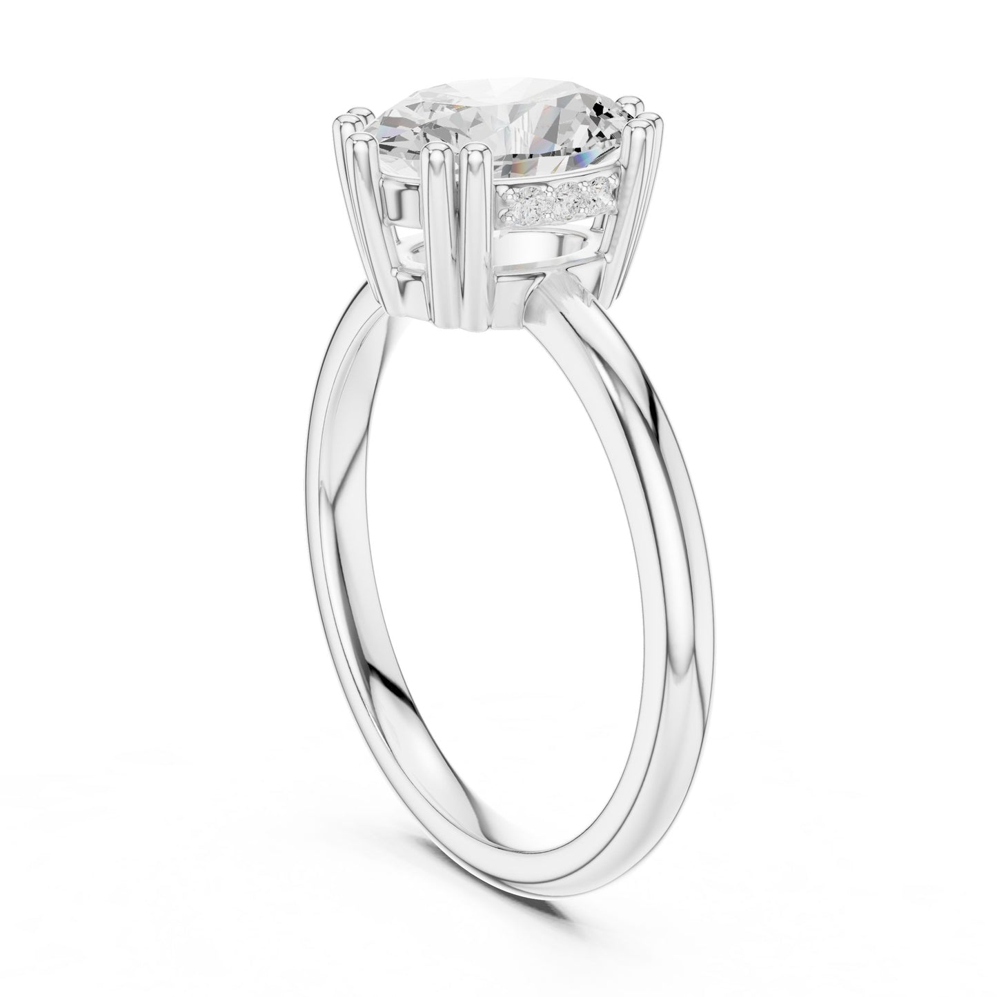 Round Lab Grown Diamond Solitaire Engagement Ring