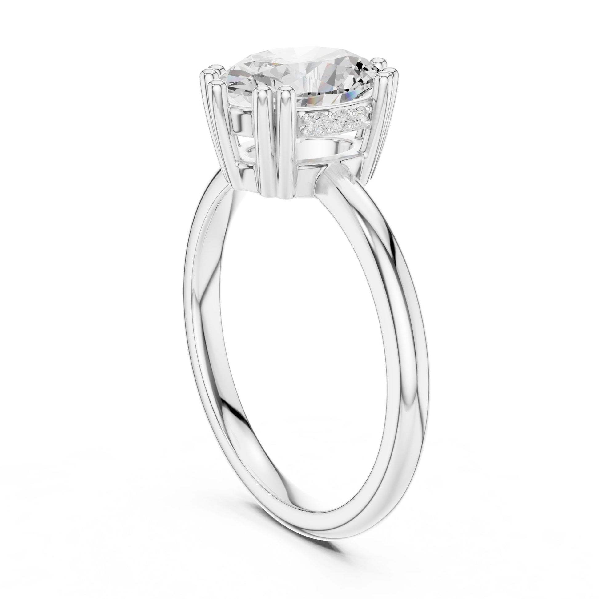 Round Lab Grown Diamond Solitaire Engagement Ring