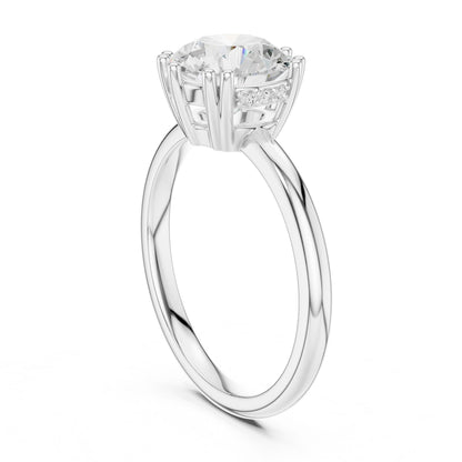 Round Lab Grown Diamond Solitaire Engagement Ring