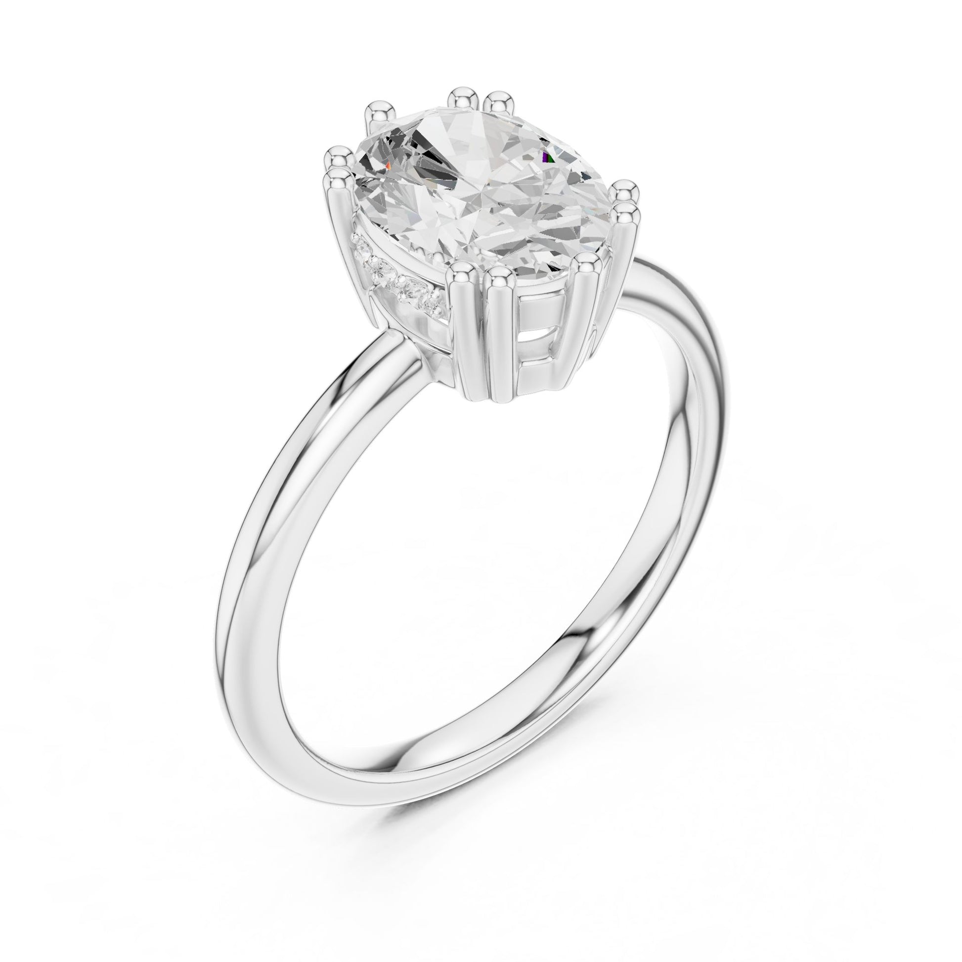 Round Lab Grown Diamond Solitaire Engagement Ring