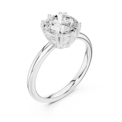 Round Lab Grown Diamond Solitaire Engagement Ring