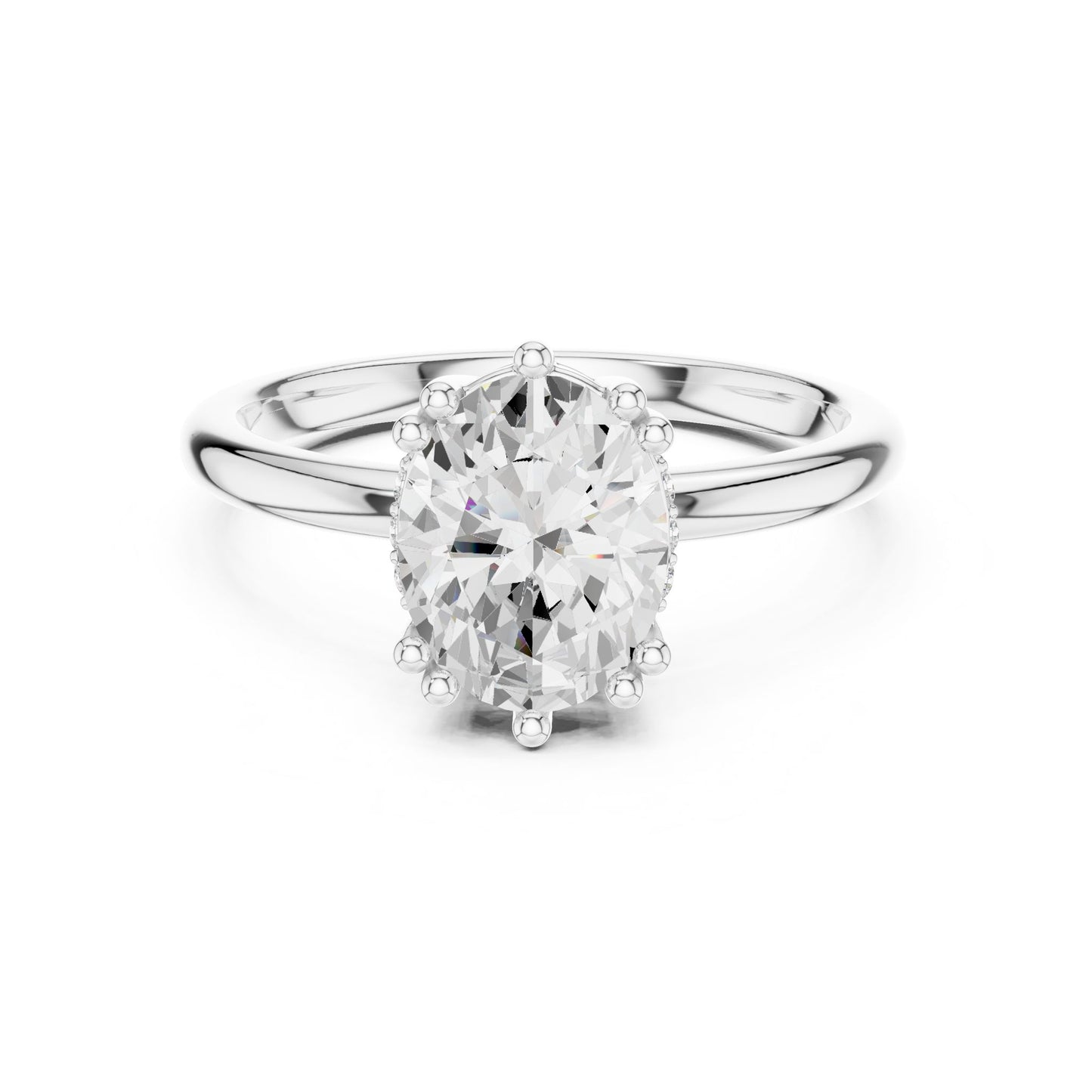 Round Lab Grown Diamond Solitaire Engagement Ring