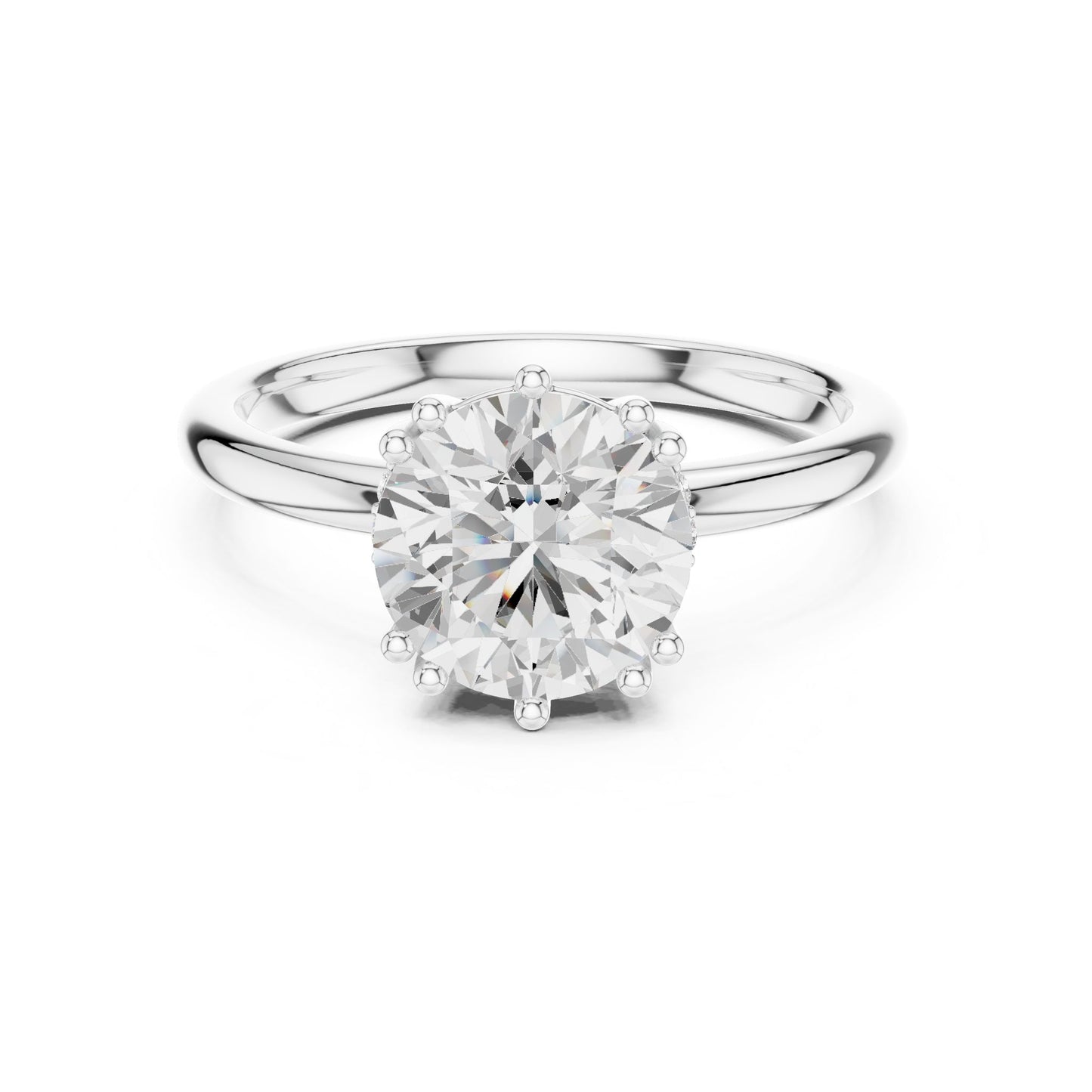 Round Lab Grown Diamond Solitaire Engagement Ring
