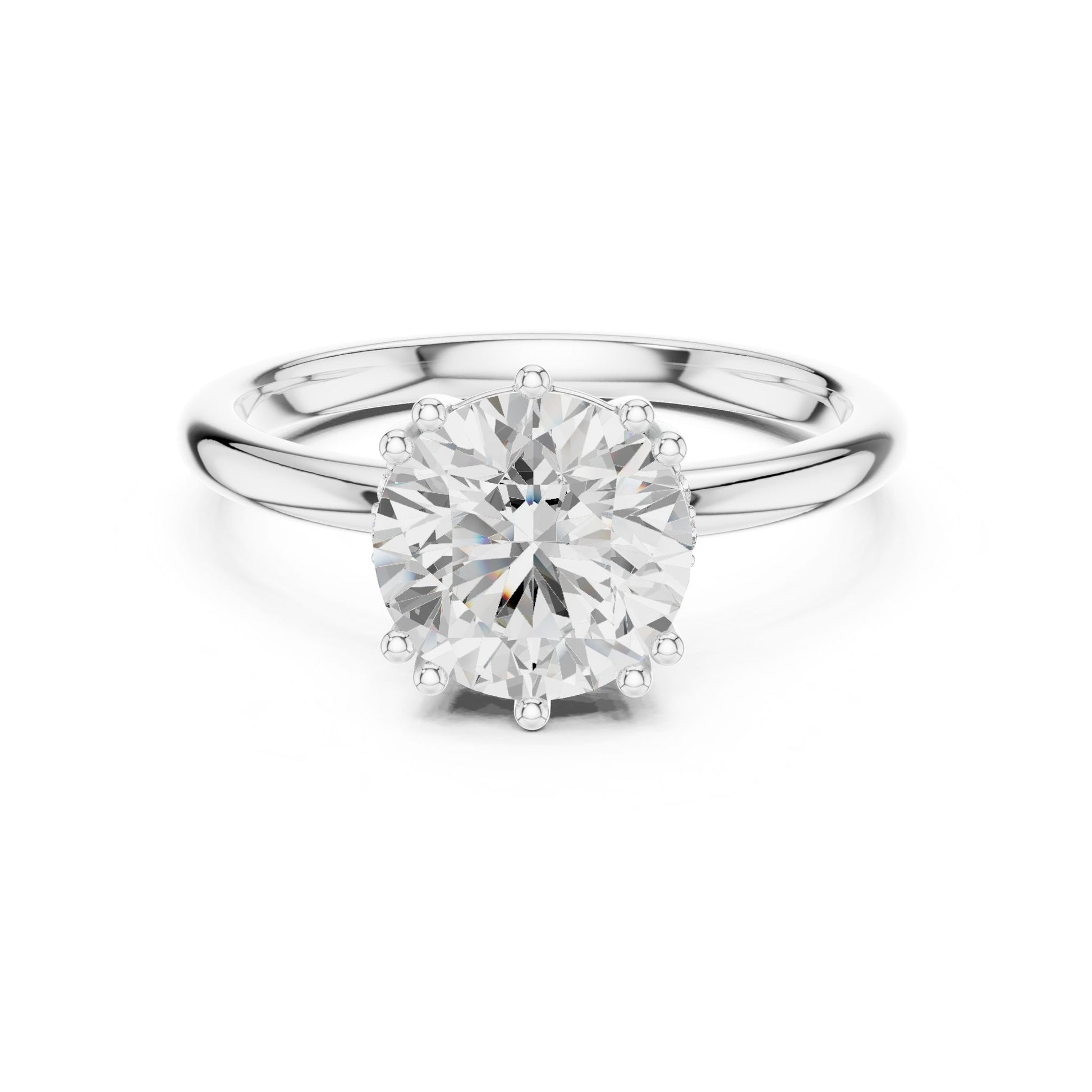 Round Lab Grown Diamond Solitaire Engagement Ring