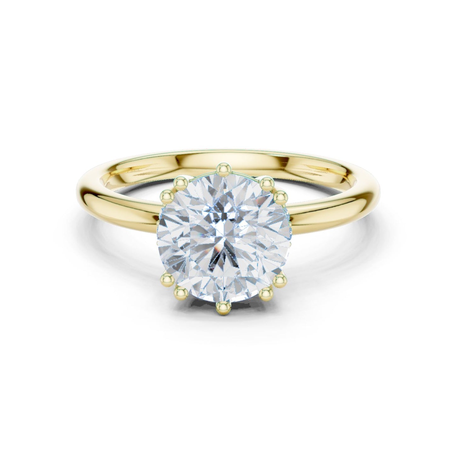 Round Lab Grown Diamond Solitaire Engagement Ring