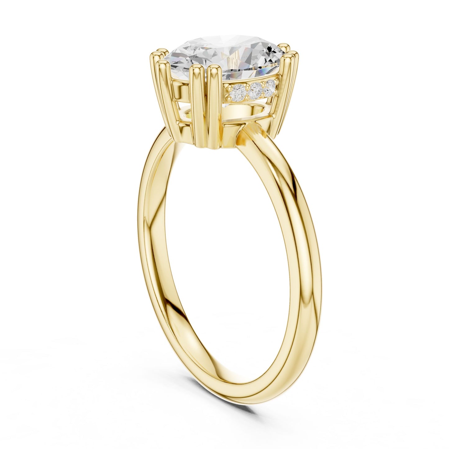 Round Lab Grown Diamond Solitaire Engagement Ring