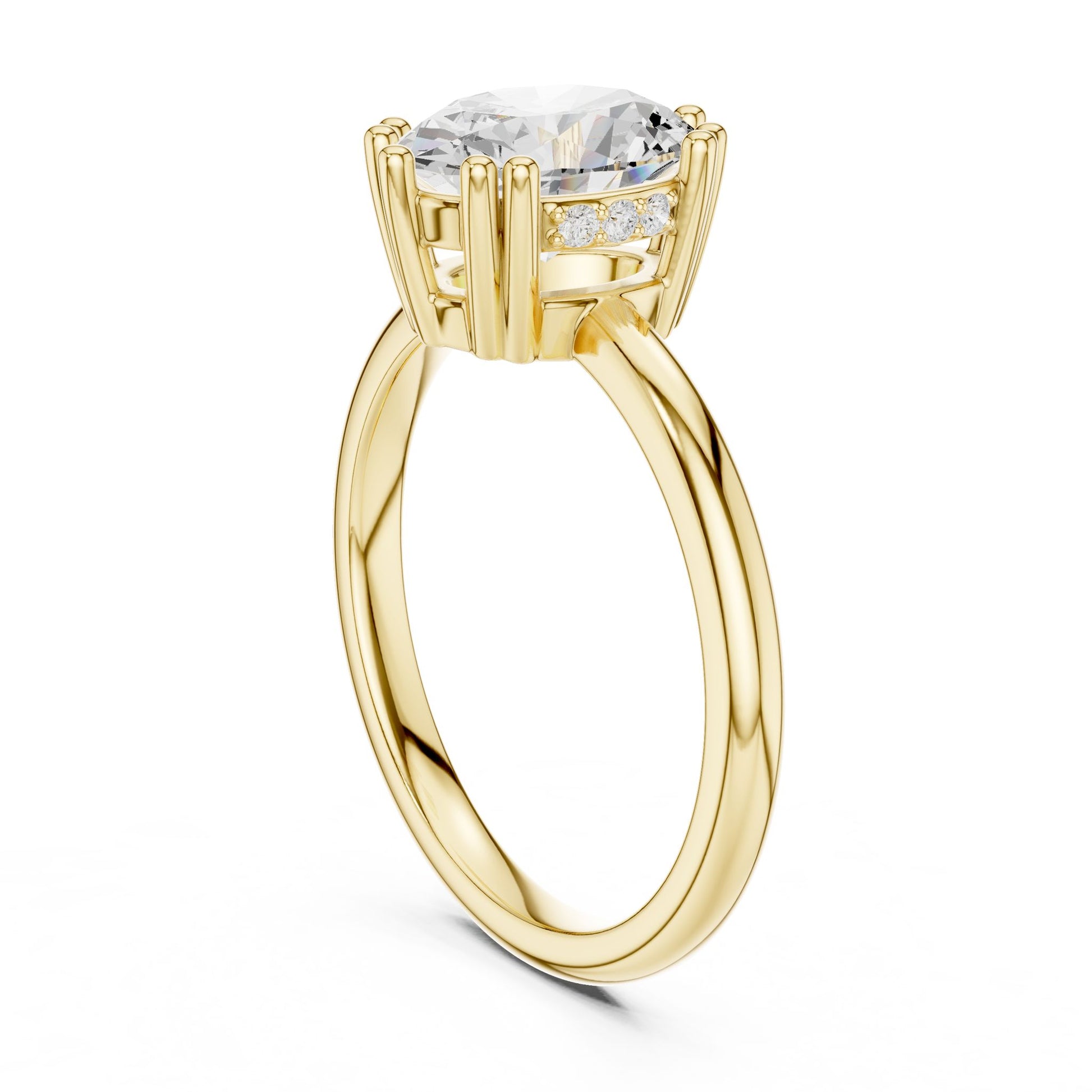 Round Lab Grown Diamond Solitaire Engagement Ring