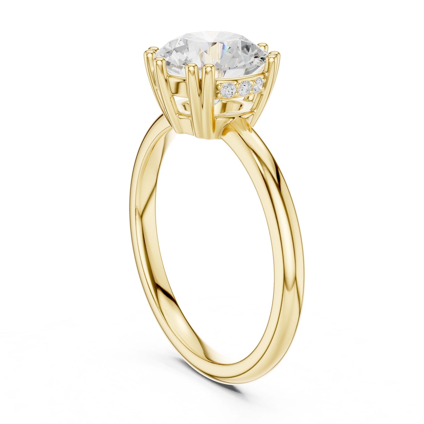 Round Lab Grown Diamond Solitaire Engagement Ring