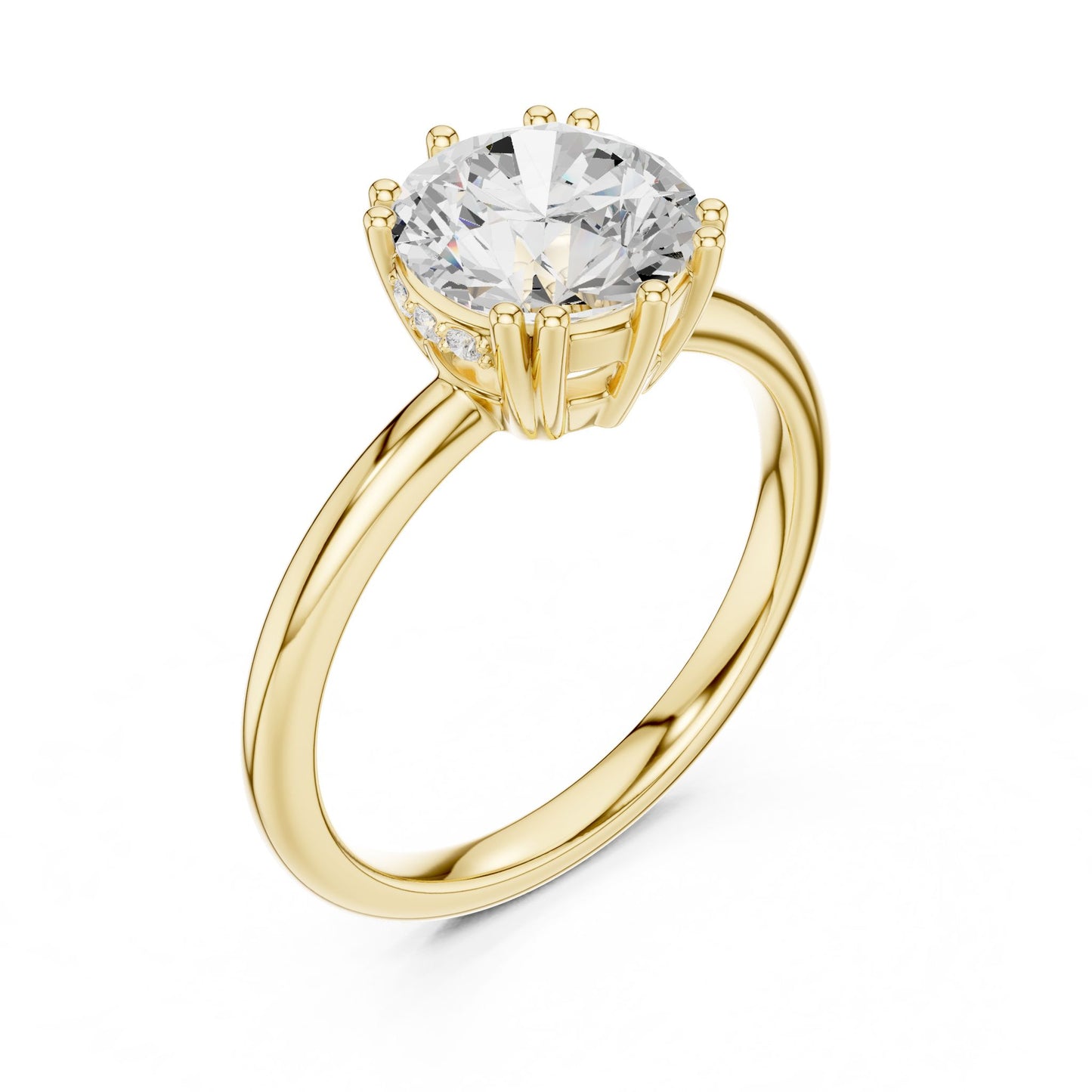 Round Lab Grown Diamond Solitaire Engagement Ring