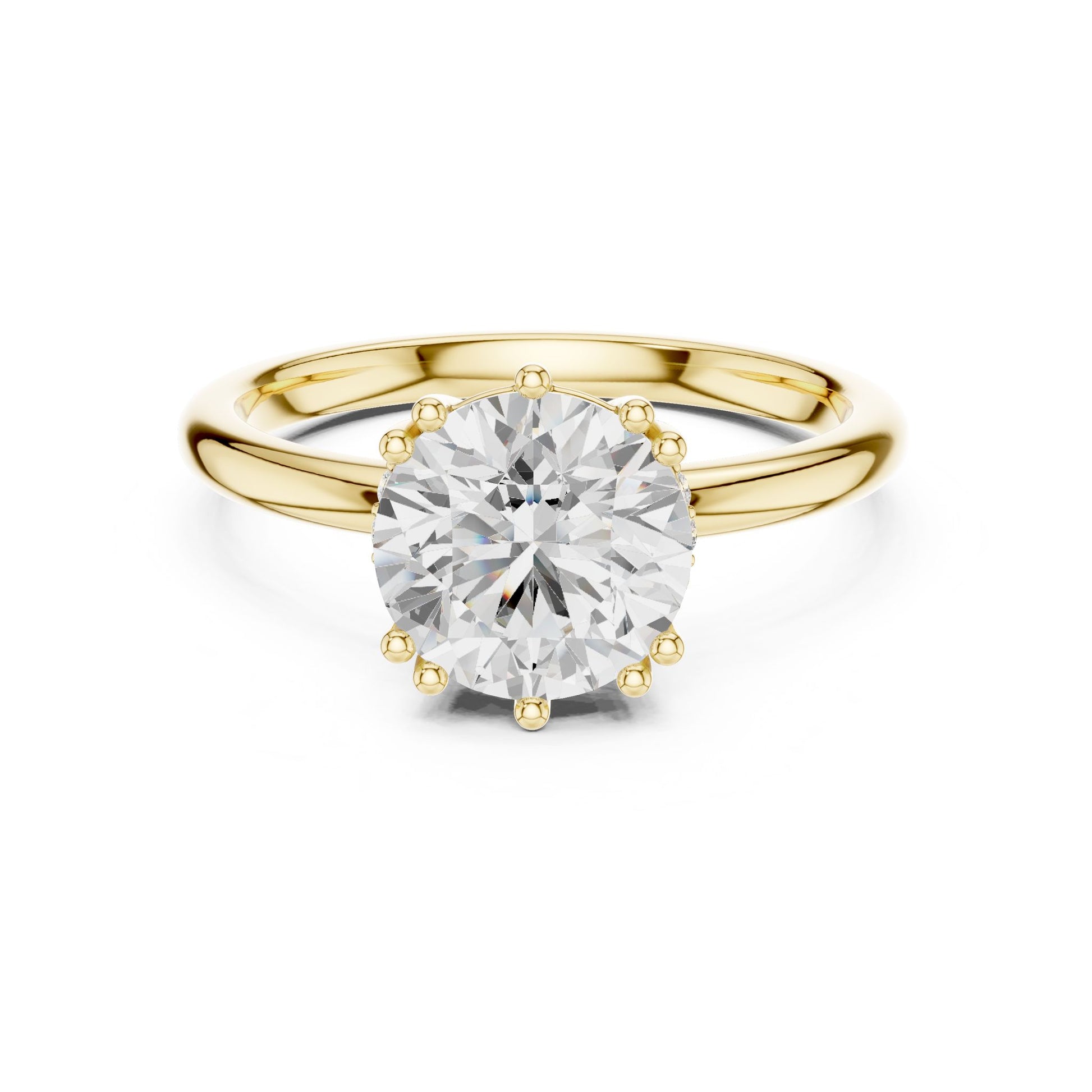 Round Lab Grown Diamond Solitaire Engagement Ring