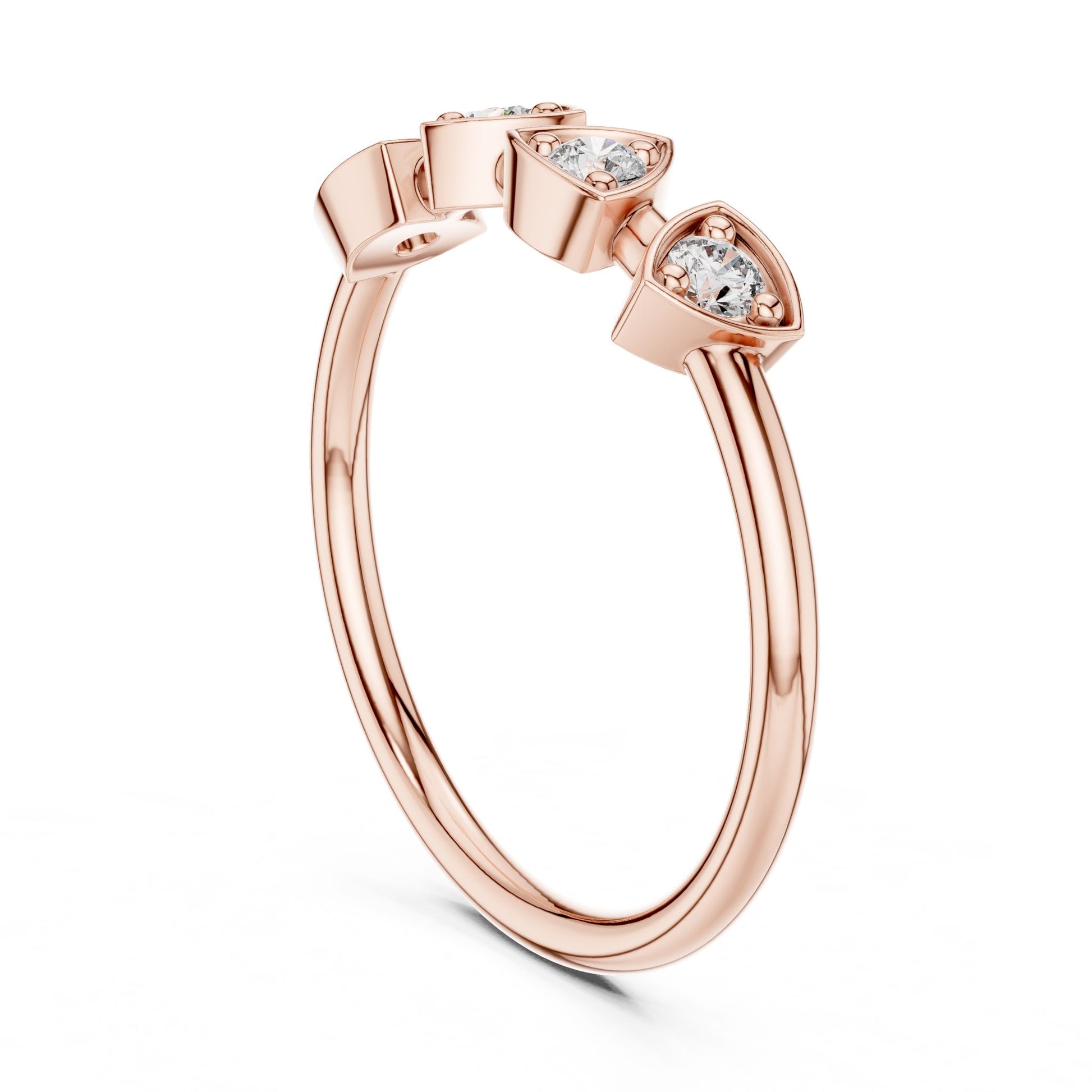 Round Lab Grown Diamond Three-Stone Engagement Ring
