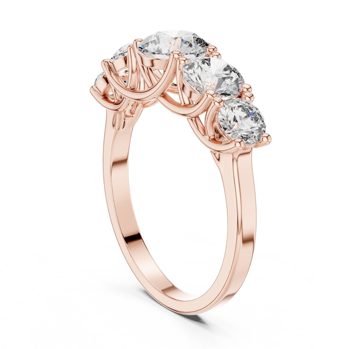 Round Lab Grown Diamond Three-Stone Engagement Ring