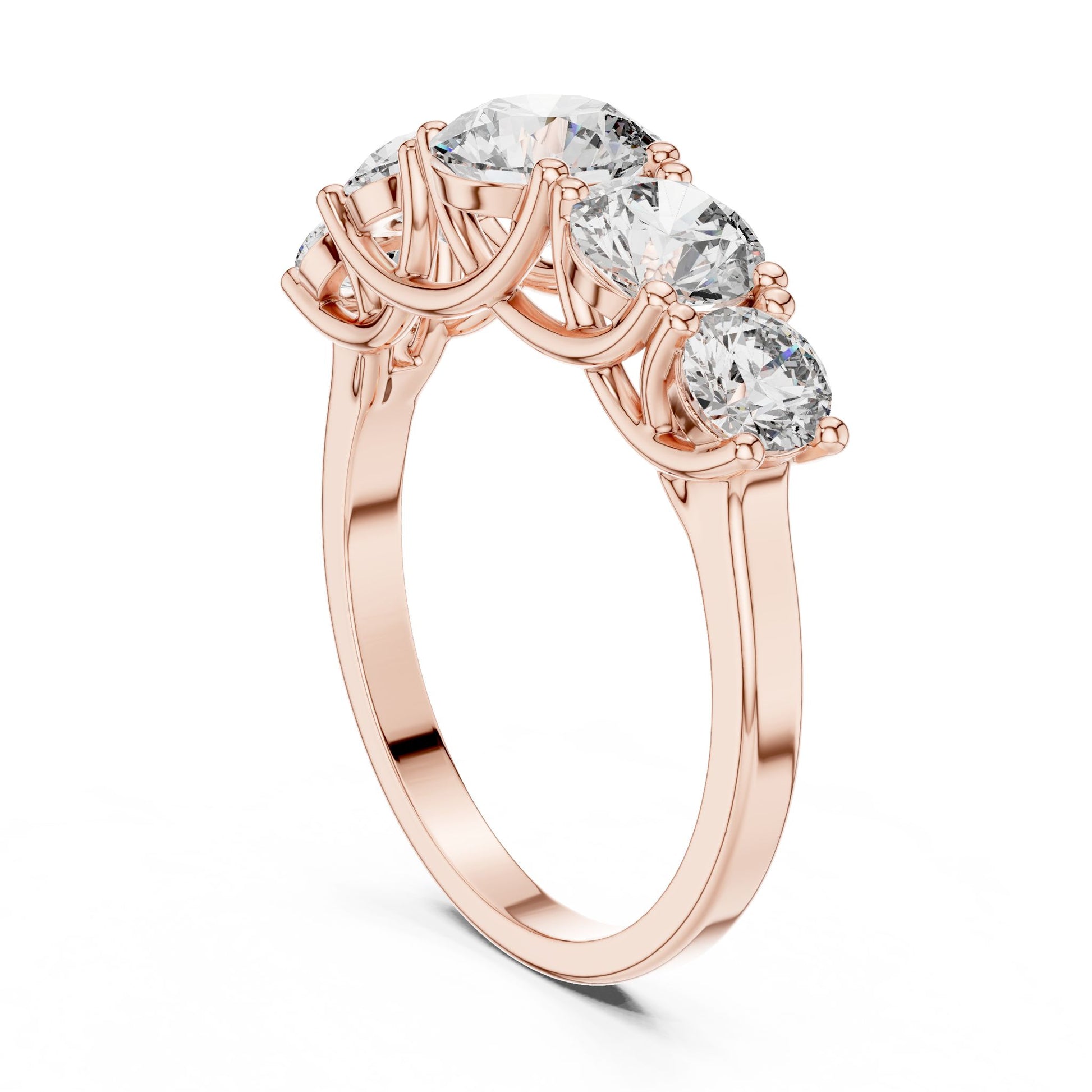 Round Lab Grown Diamond Three-Stone Engagement Ring