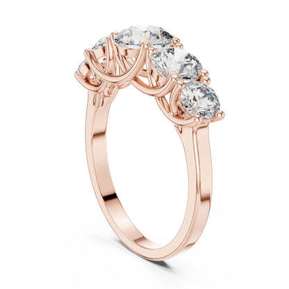 Round Lab Grown Diamond Three-Stone Engagement Ring