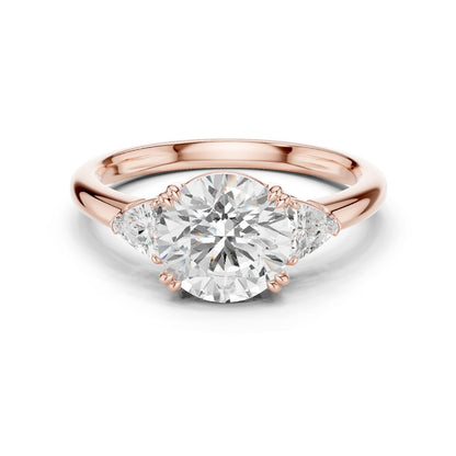Round Lab Grown Diamond Three-Stone Engagement Ring