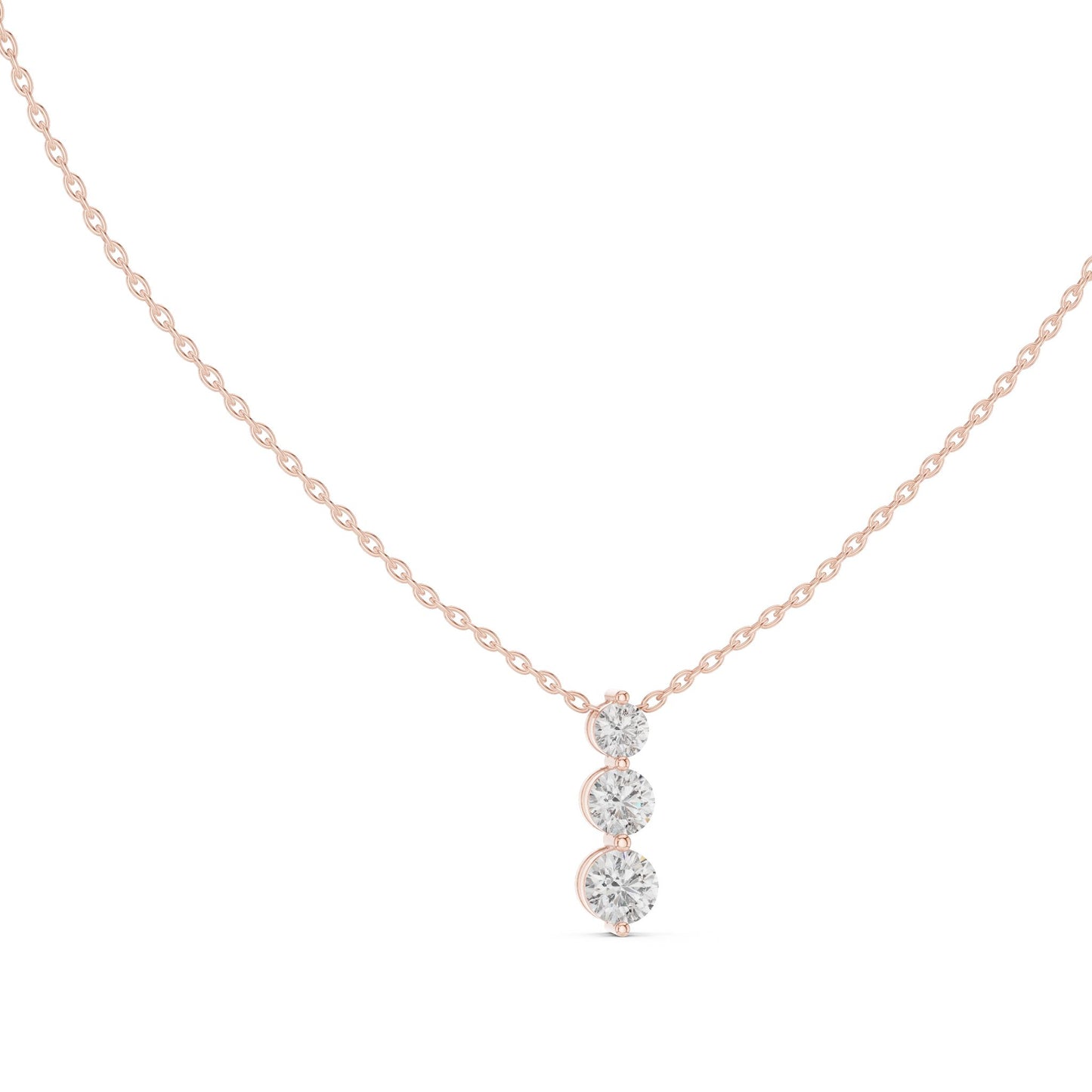 Round Lab Grown Diamond Three-Stone Pendant