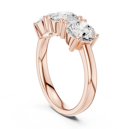 Round Lab Grown Diamond Three-Stone Engagement Ring
