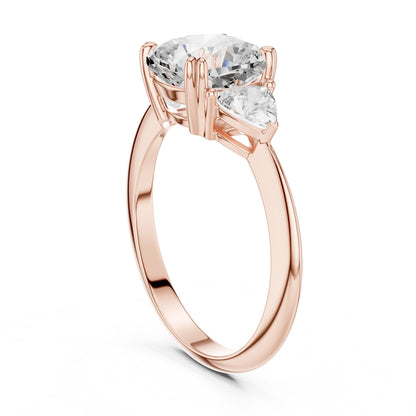 Women's Round Lab Grown Diamond Three-Stone Ring