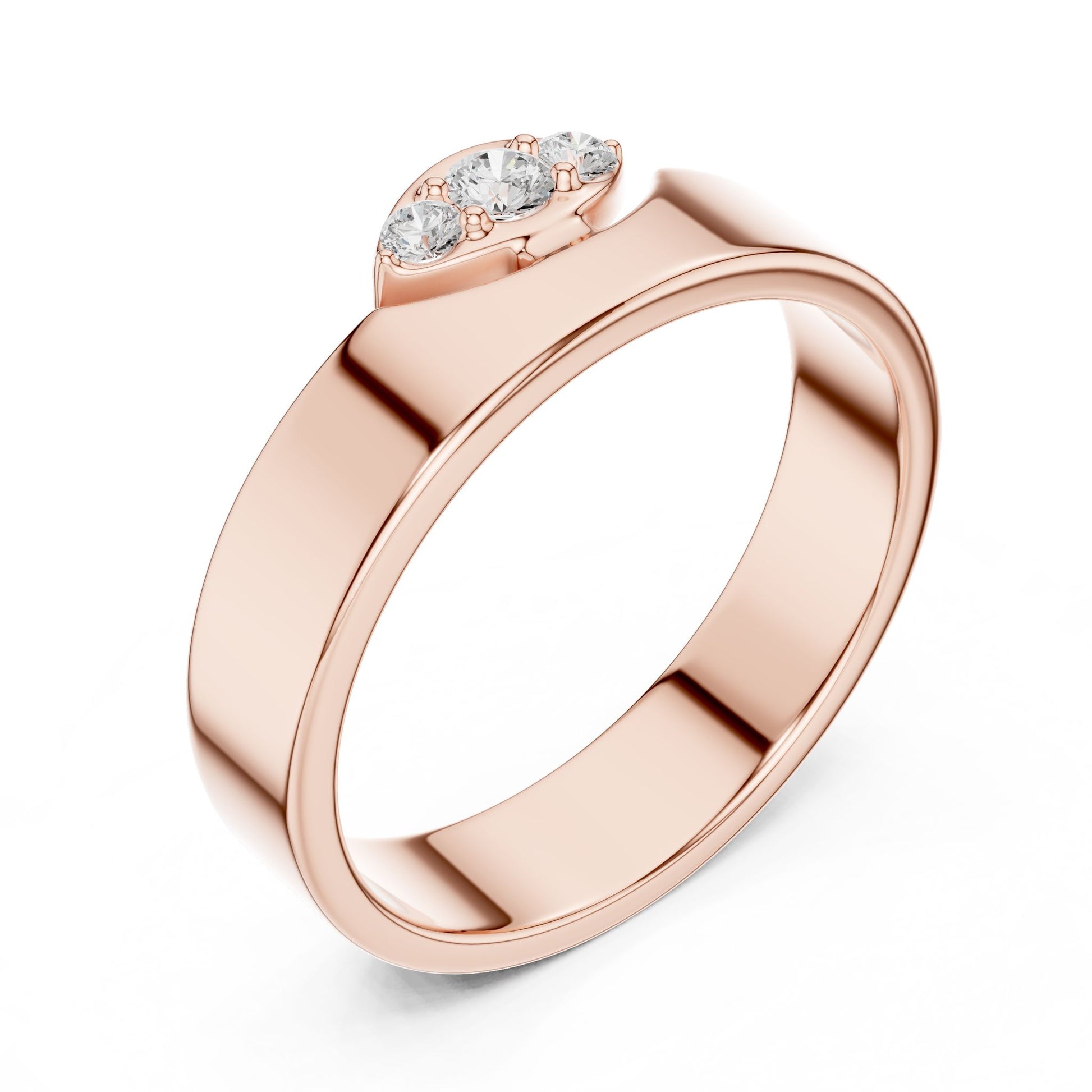 Women's Round Lab Grown Diamond Three-Stone Ring