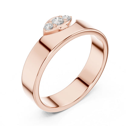 Women's Round Lab Grown Diamond Three-Stone Ring