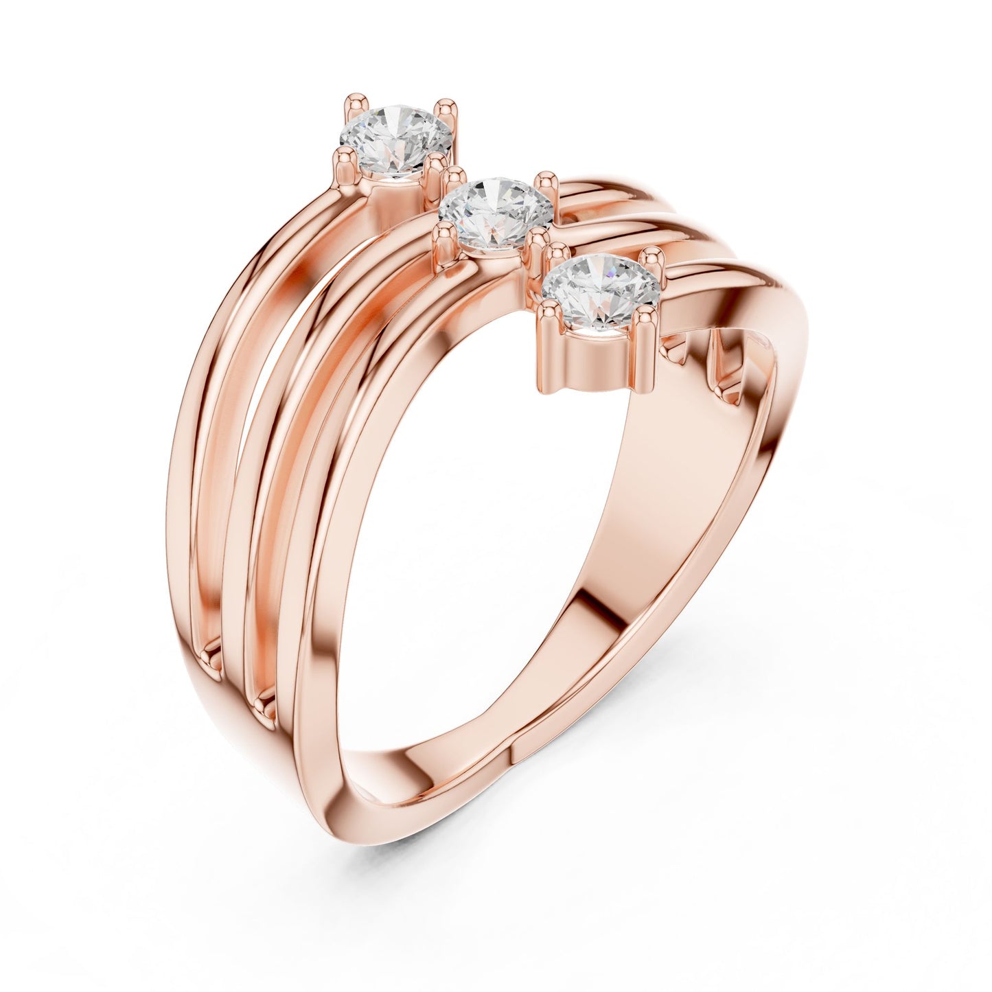 Women's Round Lab Grown Diamond Three-Stone Ring