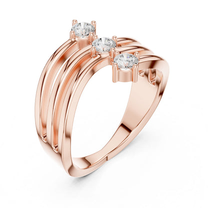 Women's Round Lab Grown Diamond Three-Stone Ring