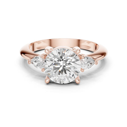 Round Lab Grown Diamond Three-Stone Engagement Ring
