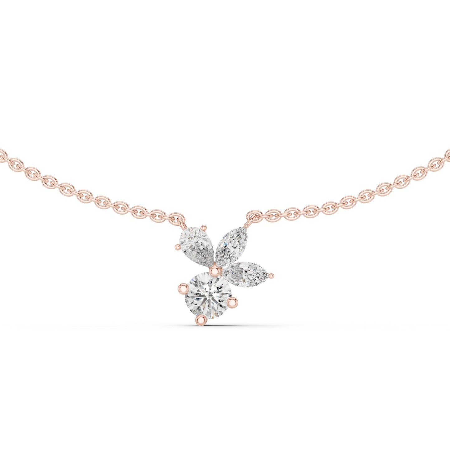 Round Lab Grown Diamond Three-Stone Pendant